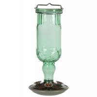 Clear Antique Glass Hummingbird Feeder